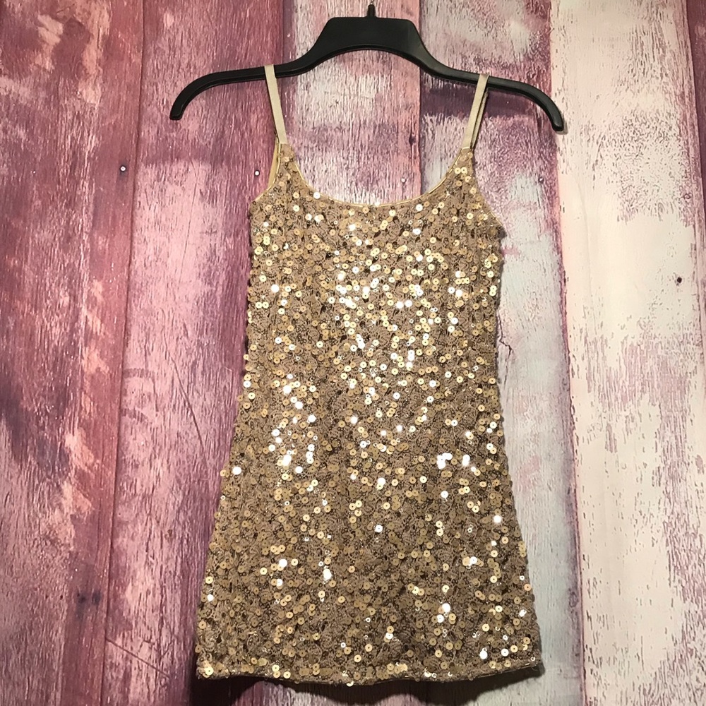 Gold Sequin Tank Top